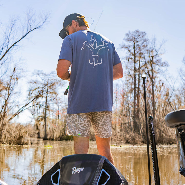 Sportsman Gear Bamboo Pocket T-Shirt in small size, featuring a casual design with a front pocket and breathable bamboo fabric.
