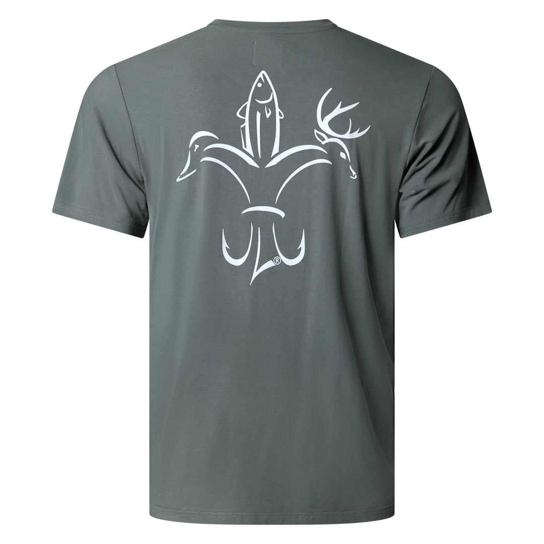 Small Sportsman Gear Bamboo Pocket T-shirt featuring a comfortable fit and breathable performance fabric.