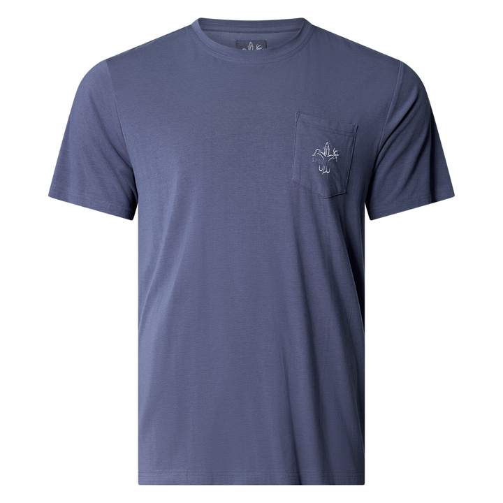 Sportsman Gear bamboo pocket T-shirt in small size, featuring a comfortable fit and casual style with a front pocket detail.