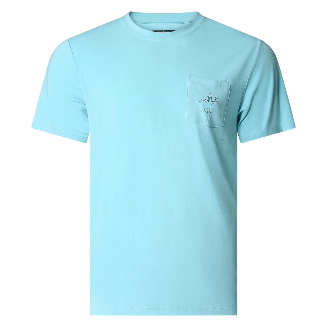 Small Sportsman Gear bamboo pocket T-shirt, performance fabric, casual fit, designed for comfort and style.