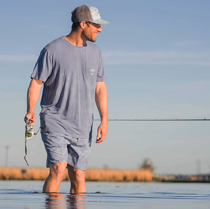 Sportsman Gear Bamboo Pocket T-shirt for men, featuring a comfortable fit and small front pocket, made from performance bamboo fabric.