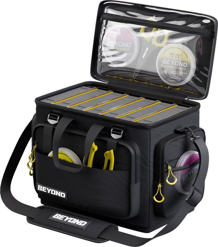 Beyond Braid Fishing Hauler Tackle Bag in medium size with multiple compartments for organized tackle storage