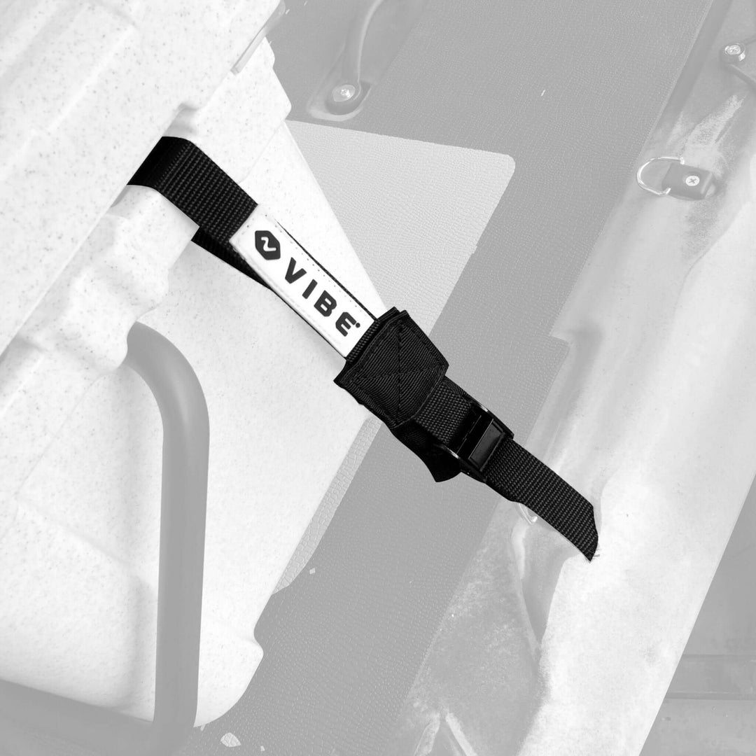 Vibe Kayaks 3ft cam buckle tie-down strap for securing gear with durable cam lock and adjustable length.