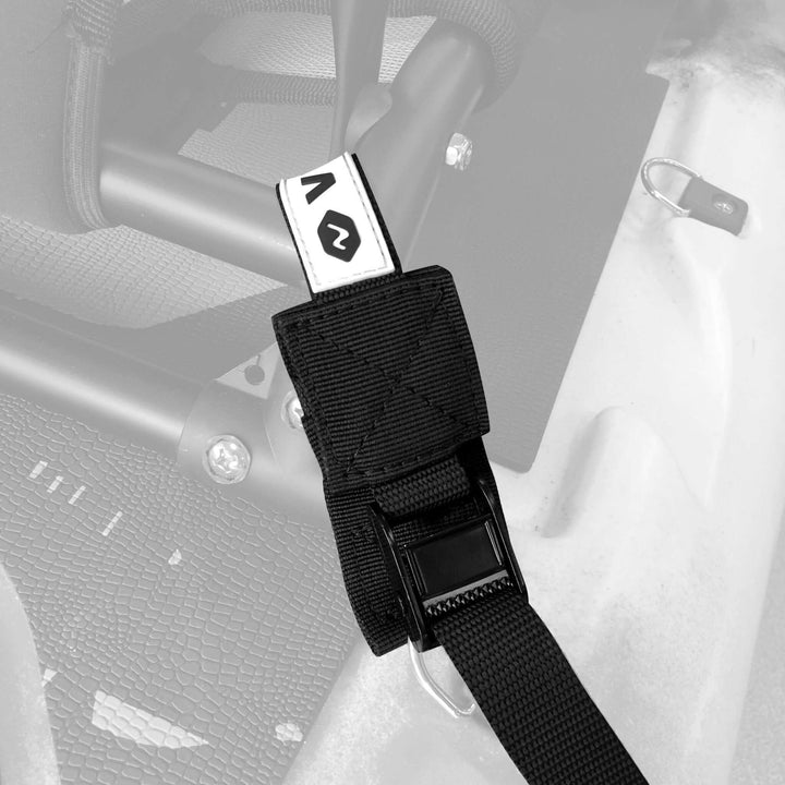 Vibe Kayaks 3ft cam buckle tie down strap for securing gear, with sturdy cam lock and adjustable length for reliable fastening.