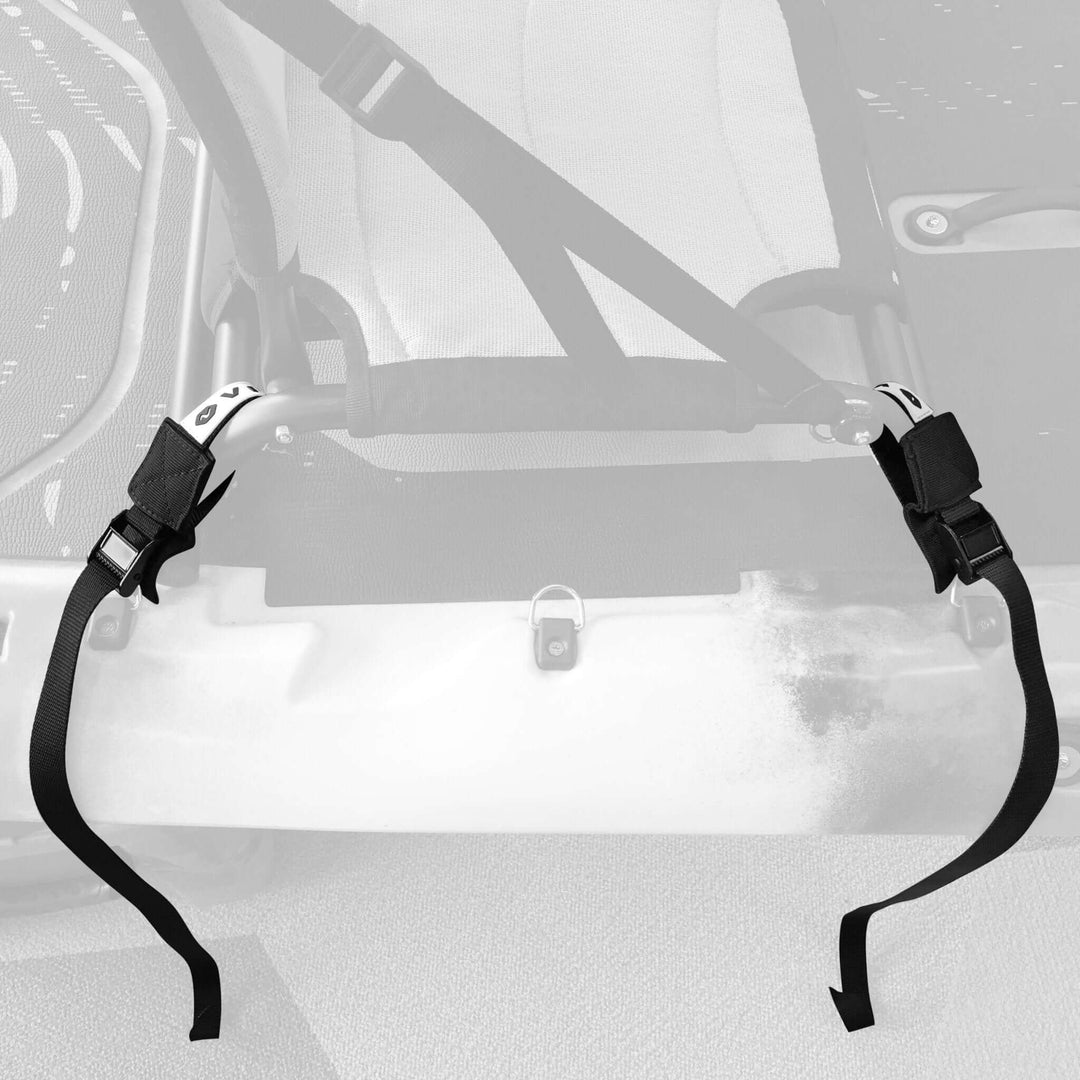 Vibe Kayaks cam buckle tie-down strap, 3ft length, durable nylon strap with metal buckle for securing loads or gear.