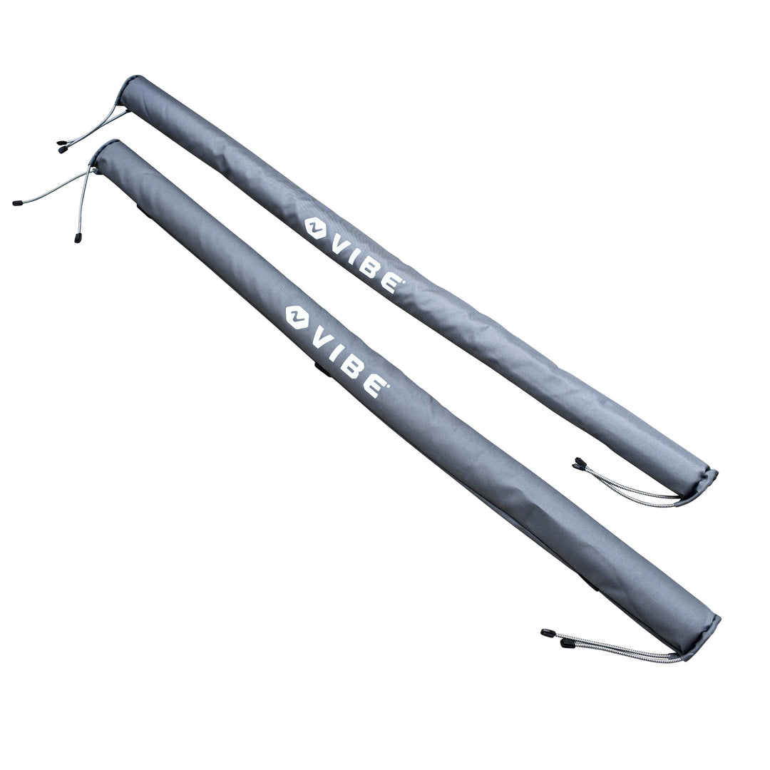 Pair of Vibe Kayaks 50-inch roof rack crossbar pads for vehicle accessories, designed to protect gear during transport.