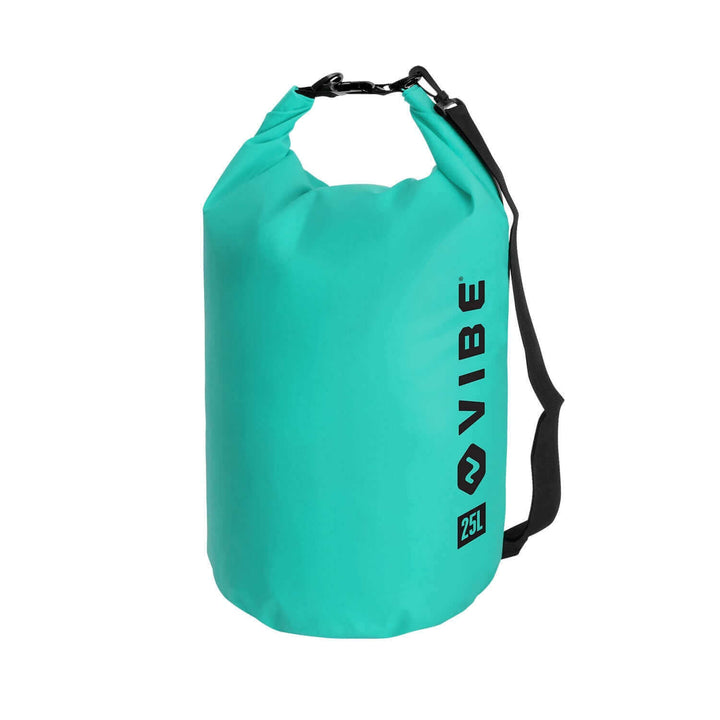 Vibe 25L Dry Bag by Vibe Kayaks in Caribbean blue, waterproof accessories bag for outdoor water activities.