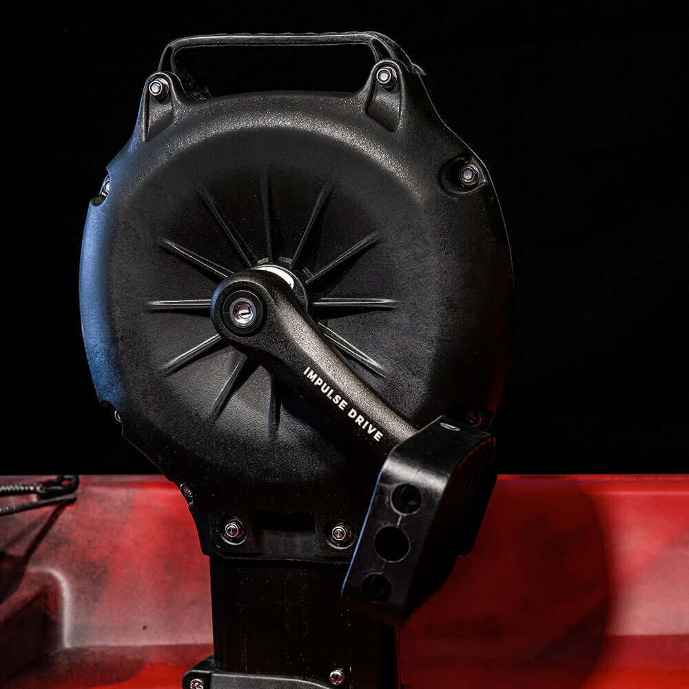 Vibe Kayaks Impulse Drive Pedal Kit accessory, side profile view showing pedal mechanism and components for kayak propulsion system