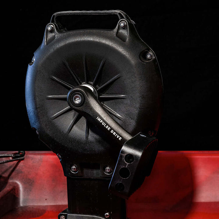 Vibe Kayaks Impulse Drive Pedal Kit accessory, side profile view showing pedal mechanism and components for kayak propulsion system