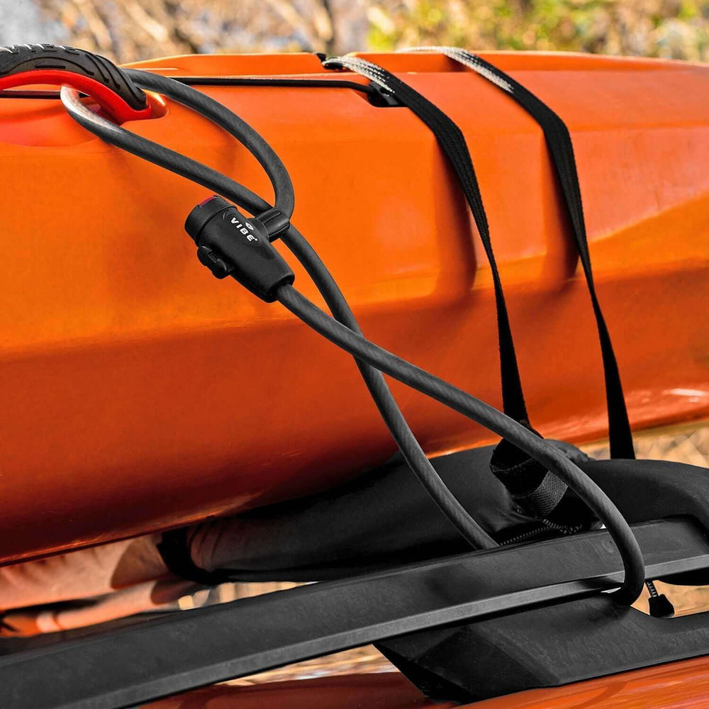 Vibe Kayak Cable Lock accessory with black coiled cable and lock mechanism for securing kayaks.