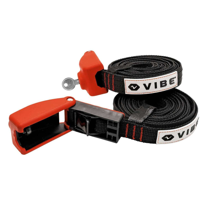 Pair of Vibe Locking 10-foot straps from Vibe Kayaks, durable accessories for securing gear and equipment.
