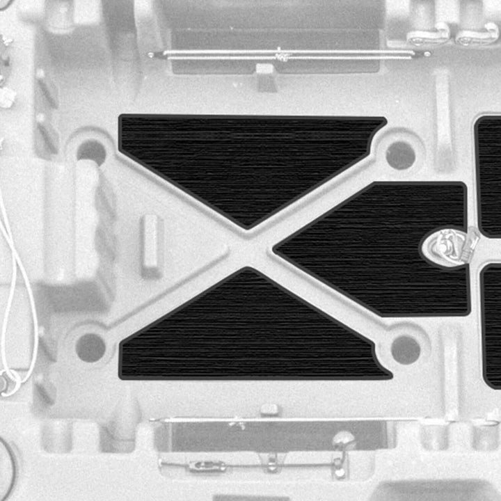 Makana 100 Premium Deck Padding by Vibe Kayaks on a black kayak, showing thick, cushioned deck padding for comfort and protection.