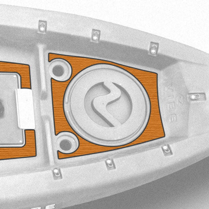 Makana 100 Premium Deck Padding by Vibe Kayaks shown on a kayak deck for added comfort and grip.