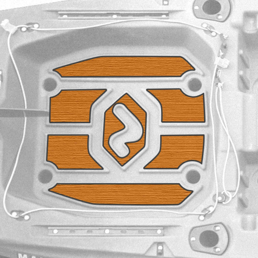 Makana 100 premium kayak deck padding by Vibe Kayaks, shown attached to a kayak deck for added comfort and protection.