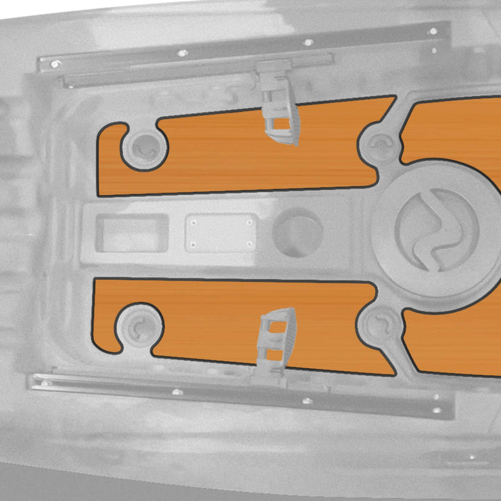 Yellowfin 120 premium deck padding accessories for kayaks by Vibe Kayaks, shown installed on the kayak deck.