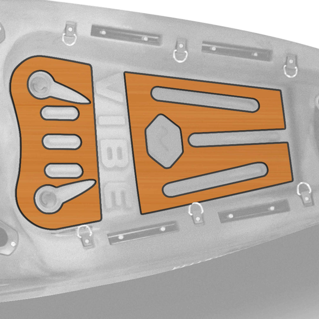 Yellowfin 120 Vibe Kayaks premium deck padding installed on kayak deck for added comfort and grip.