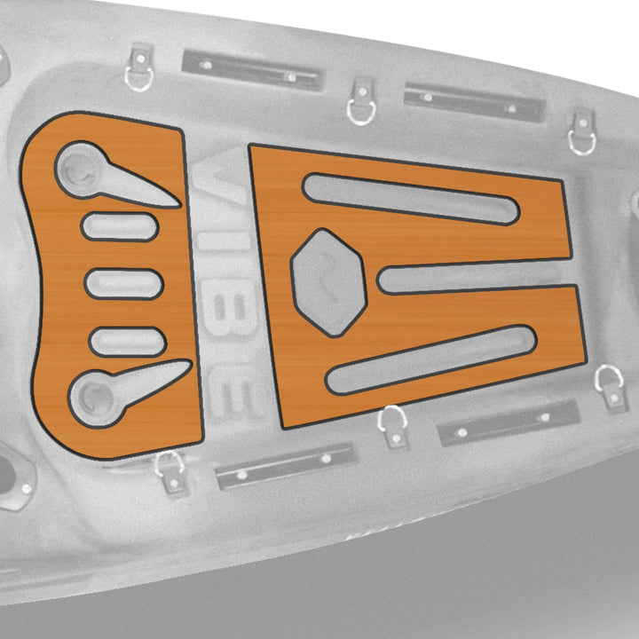 Yellowfin 120 Vibe Kayaks premium deck padding installed on kayak deck for added comfort and grip.