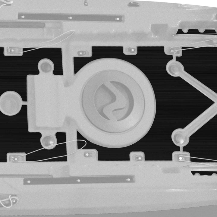 Yellowfin 130T Vibe Kayaks premium deck padding on kayak deck for added comfort and protection during paddling.
