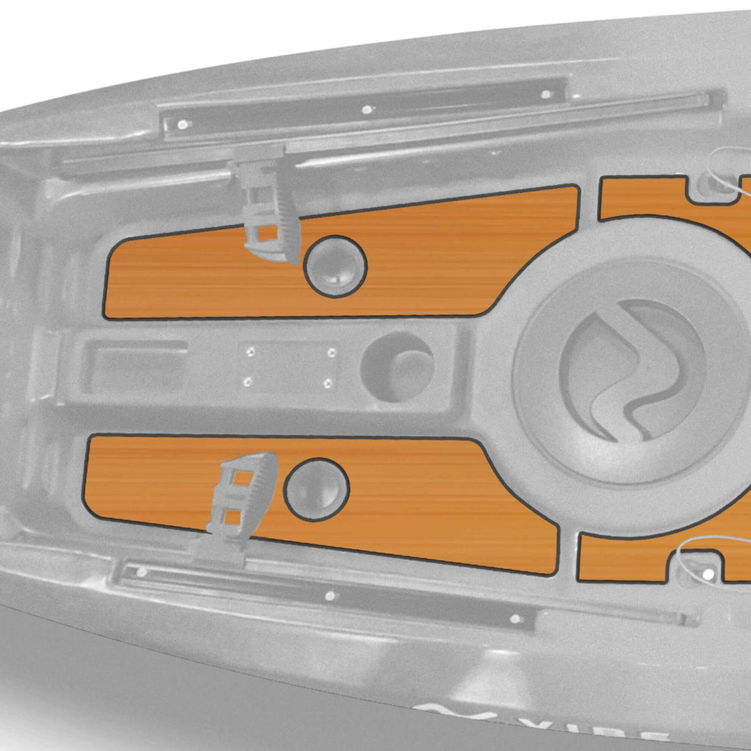 Vibe Kayaks Yellowfin 130T premium deck padding on kayak deck for added comfort and protection.