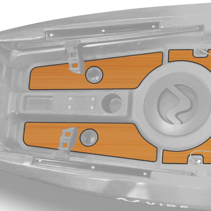 Vibe Kayaks Yellowfin 130T premium deck padding on kayak deck for added comfort and protection.