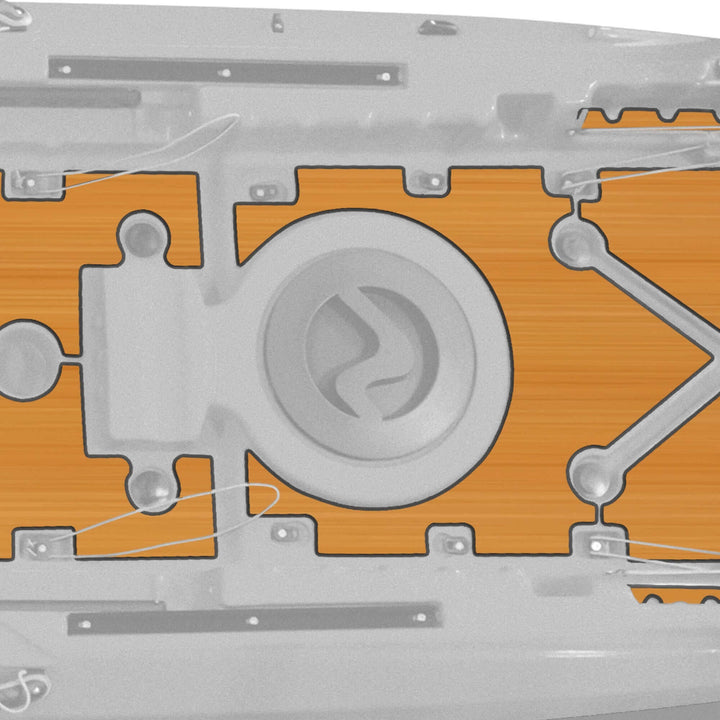 Yellowfin 130T Vibe Kayaks premium deck padding with yellow color and padded surface for kayak comfort and protection.