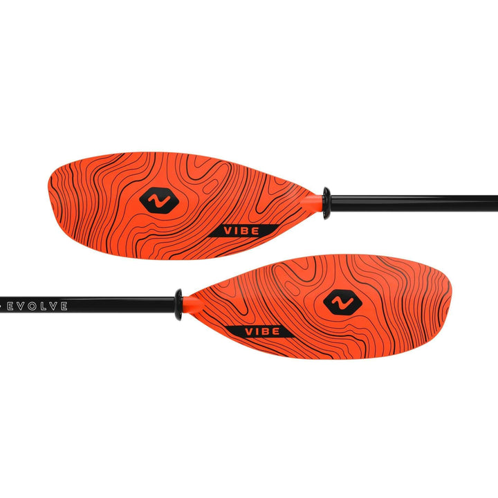 Vibe Kayaks Evolve fiberglass adjustable paddle in tsunami red, 90.5 to 98.4 inches, kayak accessories for paddling.