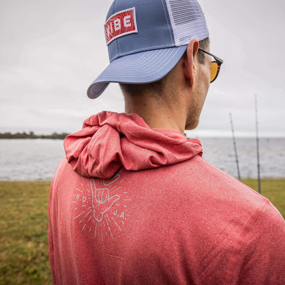 Vibe Performance Hoodie from Vibe Kayaks, featuring a comfortable black apparel hoodie with the Vibe logo displayed.