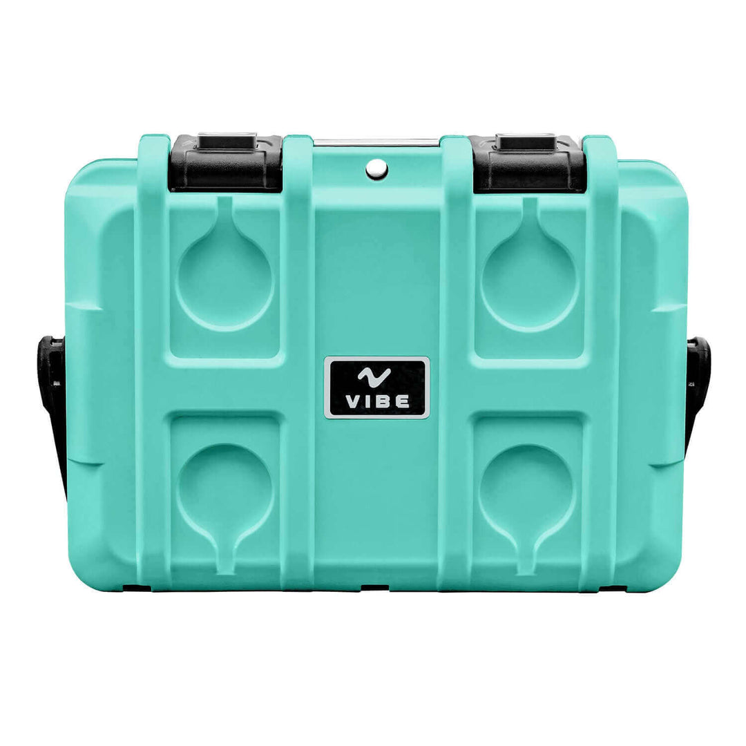 Vibe 20 Quart Cooler by Vibe Kayaks, featuring a sturdy design with a secure lid and built-in handle for outdoor cooling.