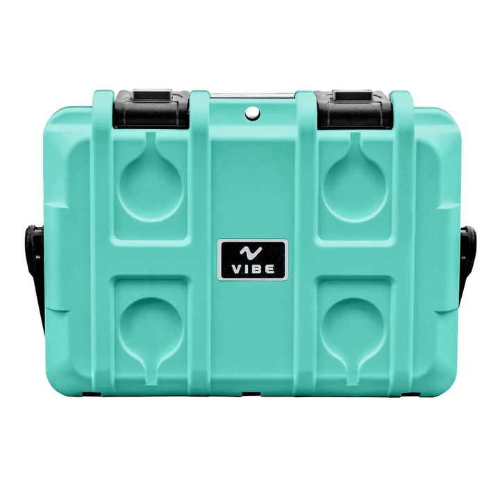 Vibe 20 Quart Cooler by Vibe Kayaks, featuring a sturdy design with a secure lid and built-in handle for outdoor cooling.