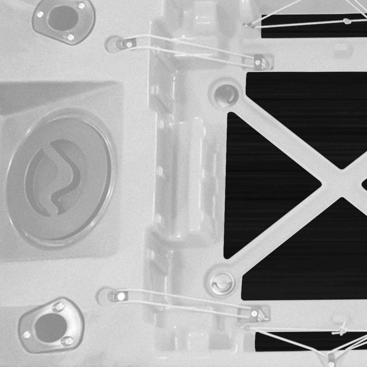 Vibe Kayaks Sea Ghost 110 premium deck padding, close-up view showing textured, non-slip surface for kayak deck protection.