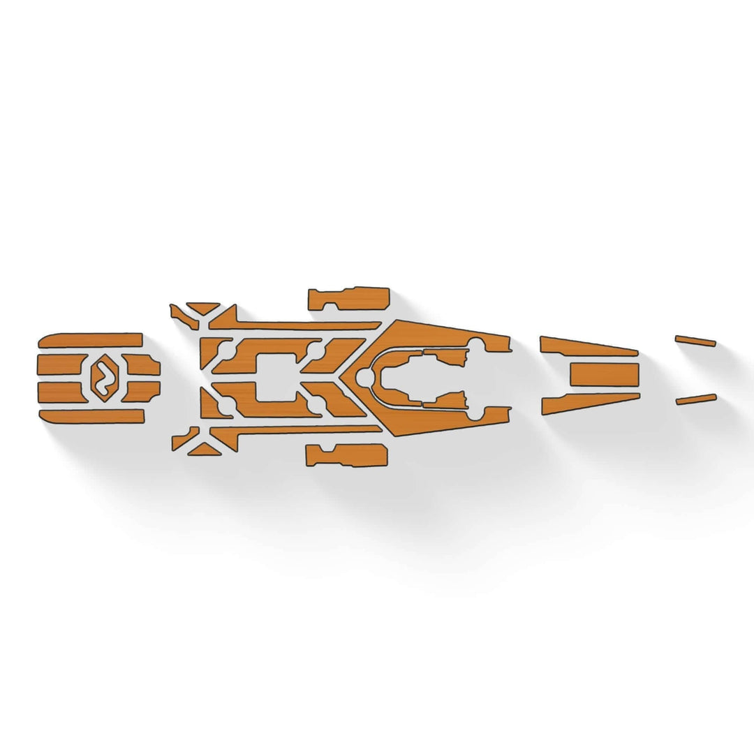Vibe Kayaks Shearwater 125 Premium Deck Padding shown on kayak deck, providing added comfort and protection for paddlers.