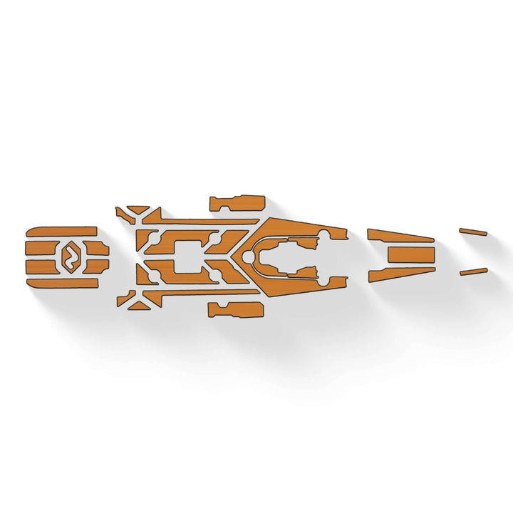 Vibe Kayaks Shearwater 125 Premium Deck Padding shown on kayak deck, providing added comfort and protection for paddlers.