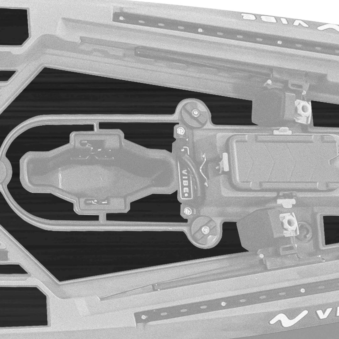 Vibe Kayaks Shearwater 125 Premium Deck Padding on kayak deck, providing cushioning and grip for added comfort and safety.