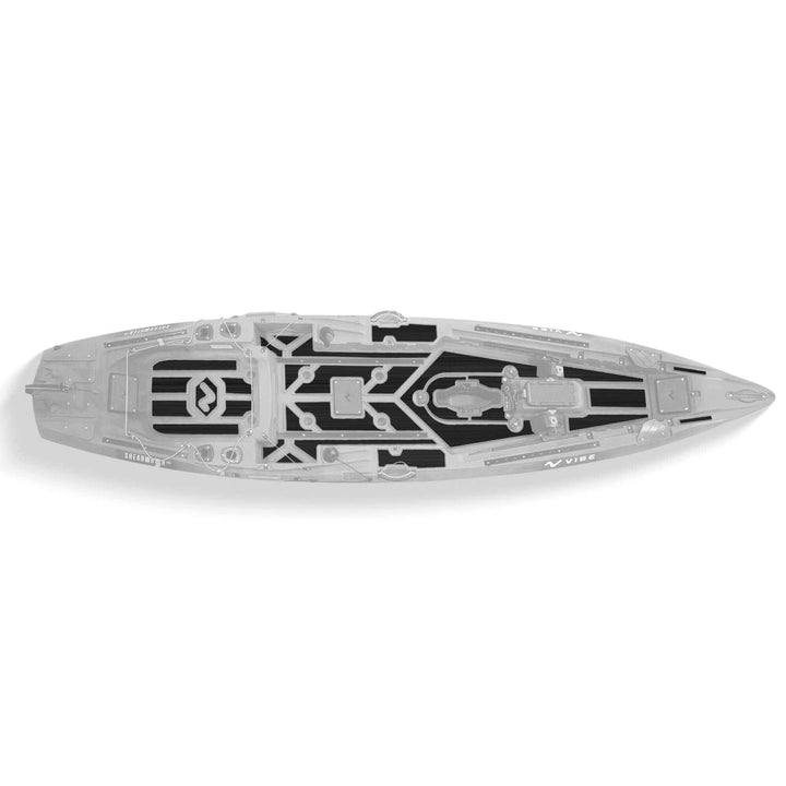 Vibe Kayaks Shearwater 125 premium deck padding installed on kayak deck for added comfort and protection.