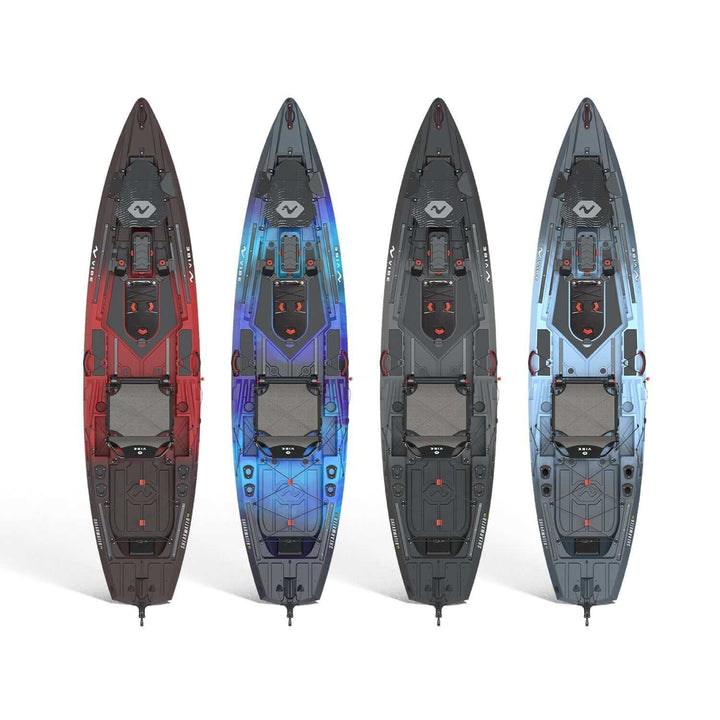 Vibe Shearwater 125 kayak by Vibe Kayaks, shown in galaxy color with sleek design and adjustable seating for outdoor paddling.