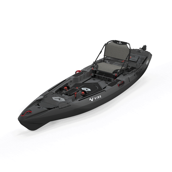 Vibe Shearwater 125 kayak by Vibe Kayaks, shown in galaxy color, featuring a sleek design and comfortable seating for paddling.