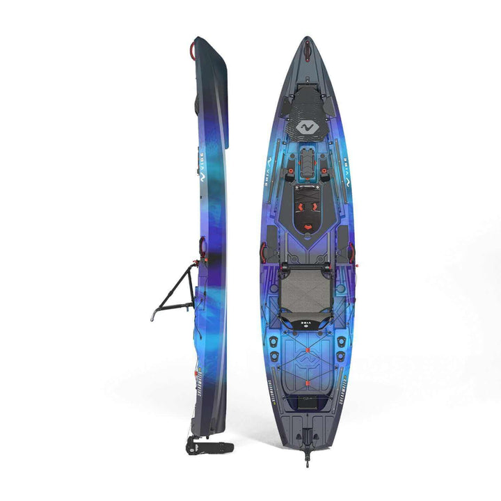 Vibe Shearwater 125 kayak by Vibe Kayaks, shown in galaxy color, with sleek design and sit-on-top style for water paddling adventures.