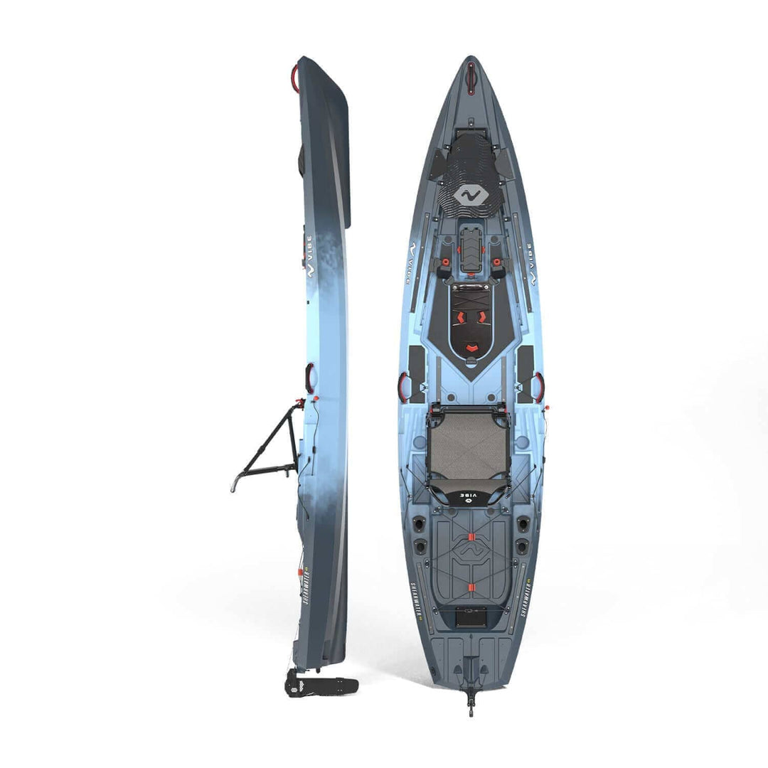 Vibe Shearwater 125 kayak by Vibe Kayaks, featuring a sleek design and spacious cockpit, ideal for freshwater and coastal paddling.