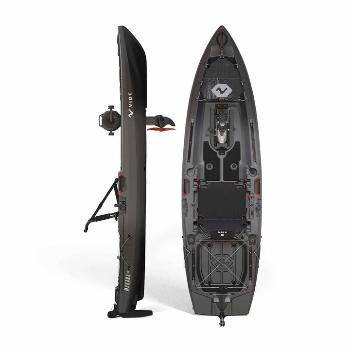 Vibe Kayaks Makana 100 kayak with impulse drive system, featuring a sleek design and adjustable seating for paddling comfort.