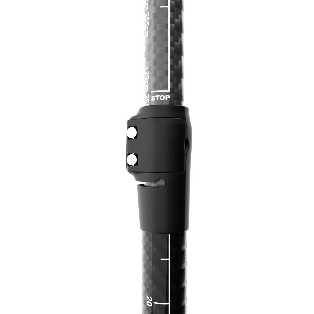 Vibe Kayaks Ember carbon fiber paddle, adjustable 240-260cm, lightweight and durable for kayaking or paddling activities.