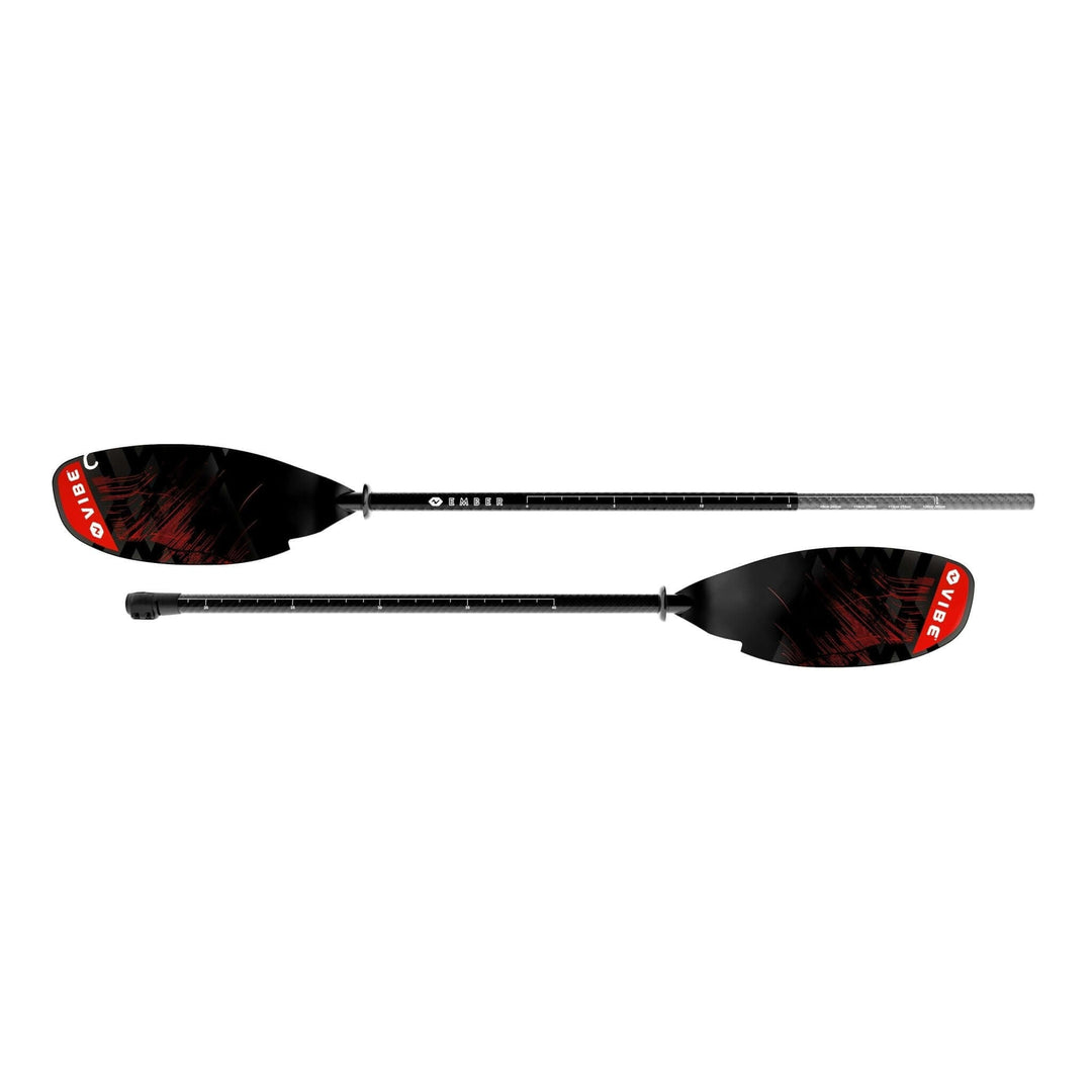 Vibe Kayaks Ember carbon fiber paddle adjustable from 240 to 260cm, lightweight and durable for kayaking.