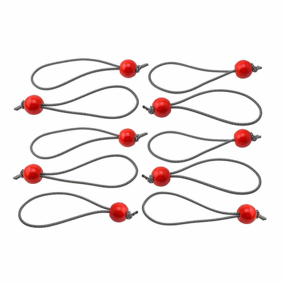 Set of ten Vibe Kayaks Versa Bungee Ball Tethers, flexible parts for kayak gear attachment and securing items.