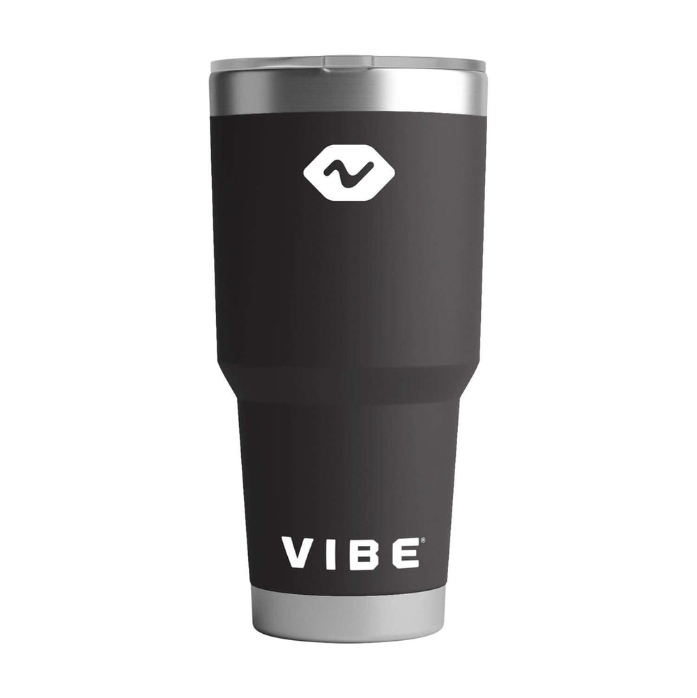 Vibe Kayaks Caribbean Blue 30 oz tumbler showing its sleek design and vibrant color, perfect for keeping drinks hot or cold.