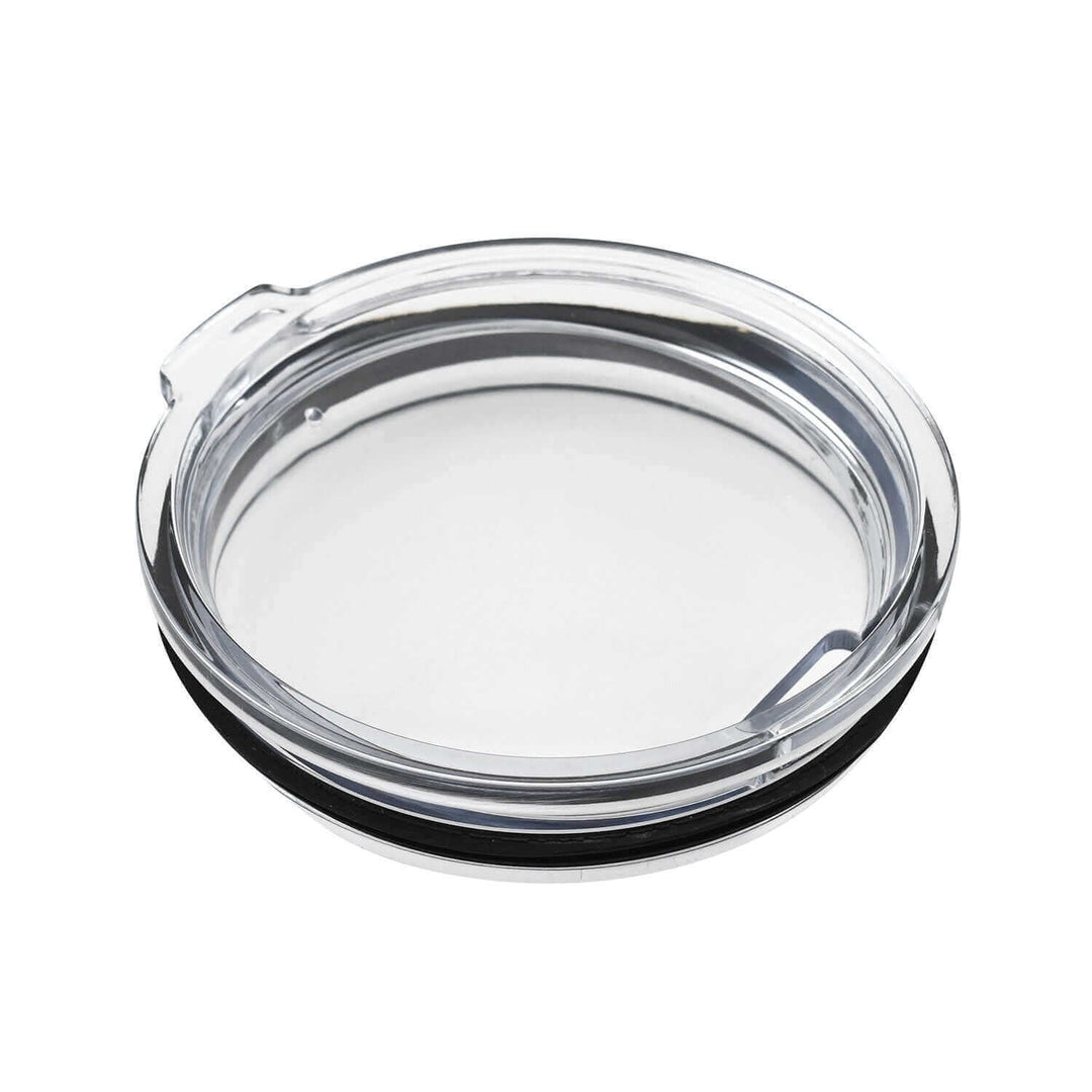 Vibe 20 oz tumbler by Vibe Kayaks, stainless steel drink container with a lid, ideal for hot or cold beverages.