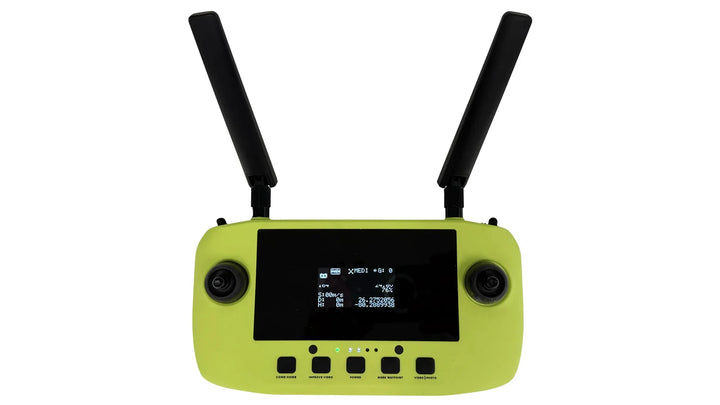 Xpece ONE BARE fishing drone with remote controller and screen for real-time control and navigation.