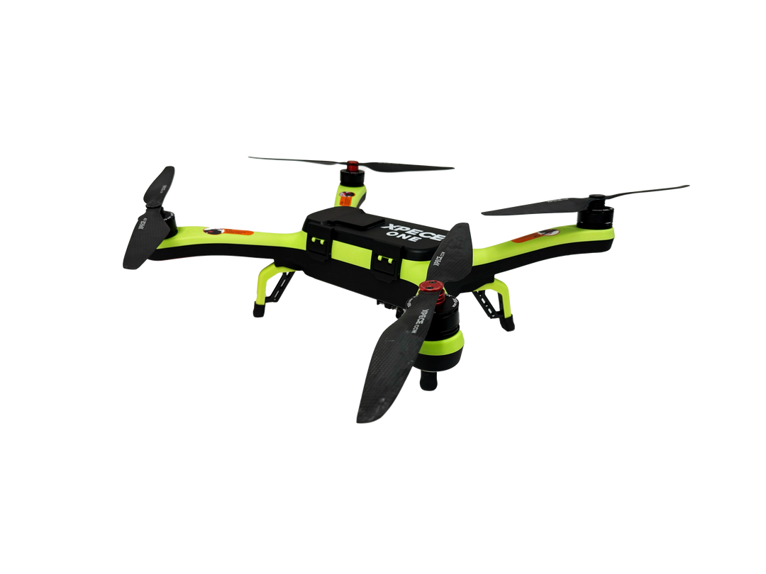 Xpece ONE BARE fishing drone with transparent background, showing its compact design and propellers for aerial fishing assistance.